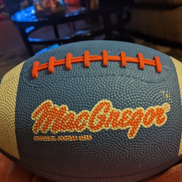 Football Varsity Official Junior Size By MacGregor Blue White Rubber - Picture 2 of 8